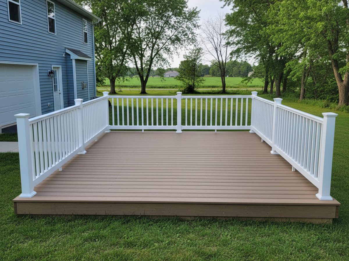 Sunrise Deck Co crew working on a home
